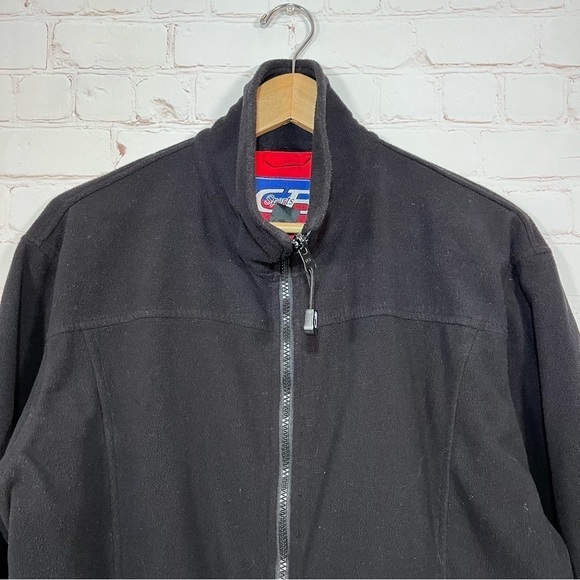 Vintage CB Sports Jacket Womens Medium Black Fleece Full Zip Pockets - Picture 2 of 8